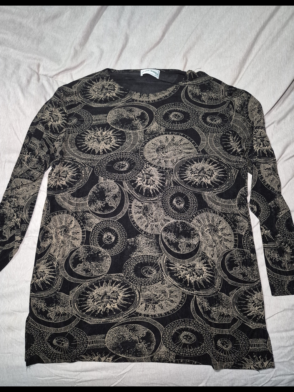 Black and Tan Long-Sleeve Celestial Top
